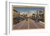 Fresno, CA View - North on Broadway from Tulare St.-Lantern Press-Framed Art Print