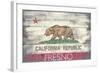 Fresno, California - Barnwood State Flag-Lantern Press-Framed Art Print