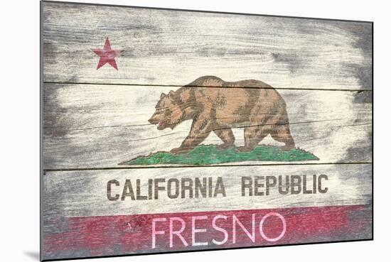 Fresno, California - Barnwood State Flag-Lantern Press-Mounted Art Print