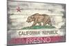 Fresno, California - Barnwood State Flag-Lantern Press-Mounted Art Print