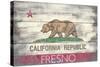 Fresno, California - Barnwood State Flag-Lantern Press-Stretched Canvas