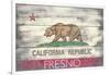 Fresno, California - Barnwood State Flag-Lantern Press-Framed Art Print