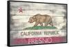 Fresno, California - Barnwood State Flag-Lantern Press-Framed Stretched Canvas