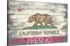 Fresno, California - Barnwood State Flag-Lantern Press-Stretched Canvas