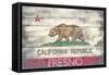 Fresno, California - Barnwood State Flag-Lantern Press-Framed Stretched Canvas