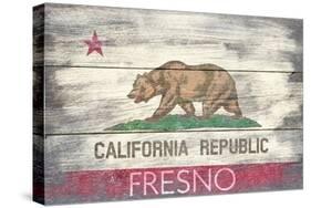 Fresno, California - Barnwood State Flag-Lantern Press-Stretched Canvas