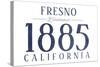 Fresno, California - Established Date (Blue)-Lantern Press-Stretched Canvas