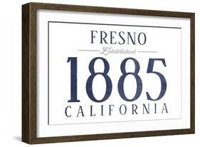 Fresno, California - Established Date (Blue)-Lantern Press-Framed Art Print