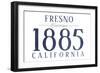 Fresno, California - Established Date (Blue)-Lantern Press-Framed Art Print