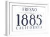 Fresno, California - Established Date (Blue)-Lantern Press-Framed Art Print