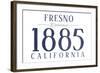 Fresno, California - Established Date (Blue)-Lantern Press-Framed Art Print