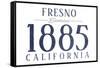 Fresno, California - Established Date (Blue)-Lantern Press-Framed Stretched Canvas