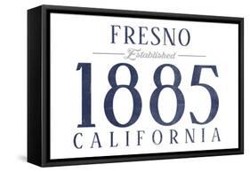 Fresno, California - Established Date (Blue)-Lantern Press-Framed Stretched Canvas