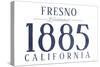 Fresno, California - Established Date (Blue)-Lantern Press-Stretched Canvas