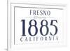 Fresno, California - Established Date (Blue)-Lantern Press-Framed Art Print