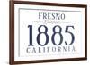 Fresno, California - Established Date (Blue)-Lantern Press-Framed Art Print