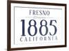 Fresno, California - Established Date (Blue)-Lantern Press-Framed Premium Giclee Print