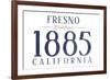 Fresno, California - Established Date (Blue)-Lantern Press-Framed Premium Giclee Print