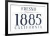 Fresno, California - Established Date (Blue)-Lantern Press-Framed Premium Giclee Print