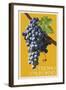 Fresno, California - Grapes - Letterpress-Lantern Press-Framed Art Print