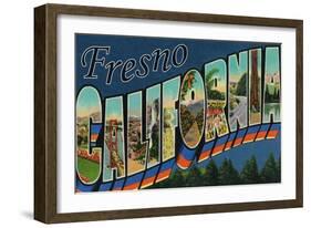 Fresno, California - Large Letter Scenes-Lantern Press-Framed Art Print