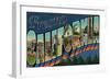 Fresno, California - Large Letter Scenes-Lantern Press-Framed Art Print