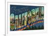 Fresno, California - Large Letter Scenes-Lantern Press-Framed Premium Giclee Print