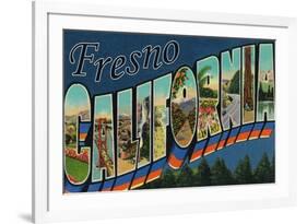 Fresno, California - Large Letter Scenes-Lantern Press-Framed Premium Giclee Print