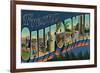 Fresno, California - Large Letter Scenes-Lantern Press-Framed Art Print