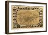 Fresno, California - Panoramic Map-Lantern Press-Framed Art Print