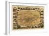 Fresno, California - Panoramic Map-Lantern Press-Framed Art Print