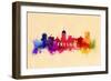 Fresno, California - Skyline Abstract-Lantern Press-Framed Art Print