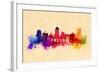 Fresno, California - Skyline Abstract-Lantern Press-Framed Art Print