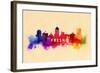 Fresno, California - Skyline Abstract-Lantern Press-Framed Art Print