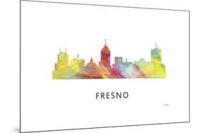 Fresno California Skyline-Marlene Watson-Mounted Giclee Print