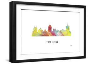 Fresno California Skyline-Marlene Watson-Framed Giclee Print