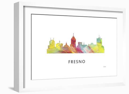 Fresno California Skyline-Marlene Watson-Framed Giclee Print