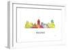 Fresno California Skyline-Marlene Watson-Framed Giclee Print