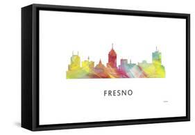 Fresno California Skyline-Marlene Watson-Framed Stretched Canvas