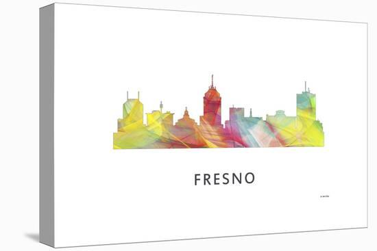 Fresno California Skyline-Marlene Watson-Stretched Canvas