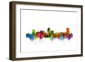 Fresno California Skyline-Michael Tompsett-Framed Art Print