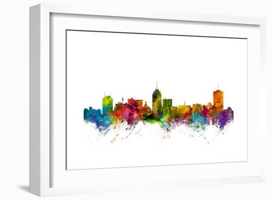 Fresno California Skyline-Michael Tompsett-Framed Art Print