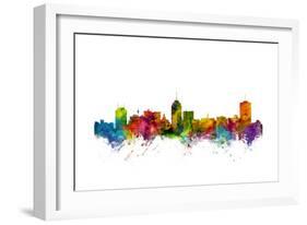 Fresno California Skyline-Michael Tompsett-Framed Art Print