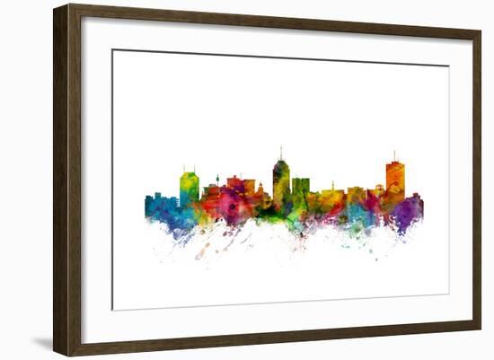 Fresno California Skyline-Michael Tompsett-Framed Art Print