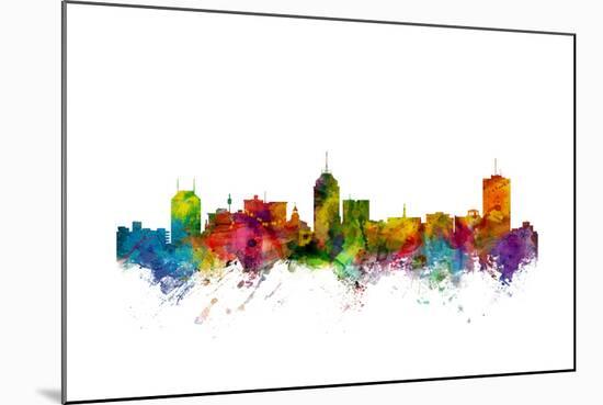 Fresno California Skyline-Michael Tompsett-Mounted Art Print