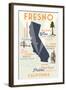 Fresno, California - Typography and Icons-Lantern Press-Framed Art Print