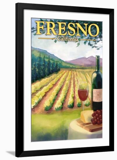 Fresno, California - Wine Country-Lantern Press-Framed Art Print