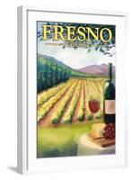 Fresno, California - Wine Country-Lantern Press-Framed Art Print