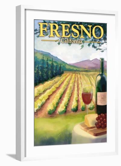 Fresno, California - Wine Country-Lantern Press-Framed Art Print