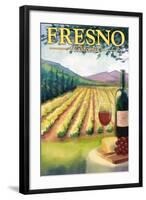 Fresno, California - Wine Country-Lantern Press-Framed Art Print